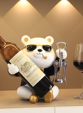 创意暴力熊高档轻奢红酒架摆件酒柜装饰品客厅电视餐柜家居饰品