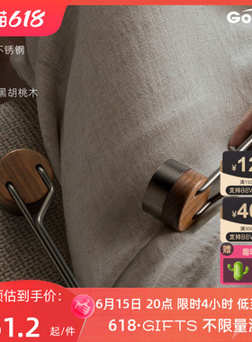 格奥琦形态原创设计黑胡桃原木不锈钢复古门把手木门磁吸静音