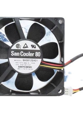 SANYO三洋 9A0812S4021 8cm厘米 8025 12V 0.18A机箱电源散热风扇