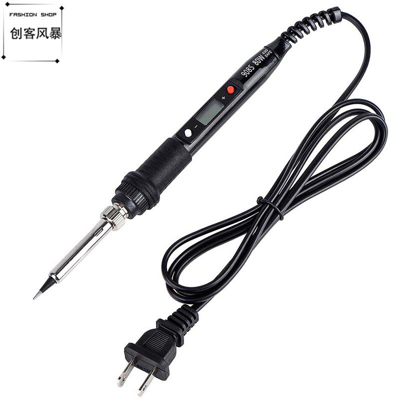 110V数显烙铁焊接工908S 80W数G字液晶显示可调温电烙铁恒温烙铁