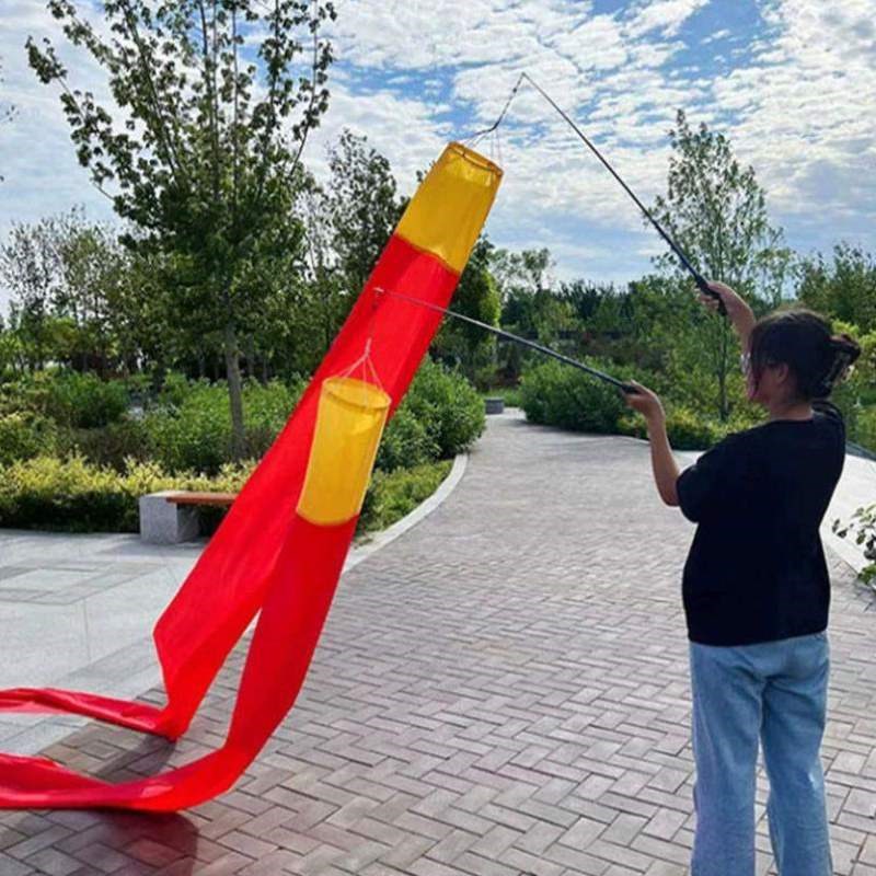 空竹龙飘带筒子龙健身广场立体广场幼儿园舞甩健身龙舞龙彩带彩色