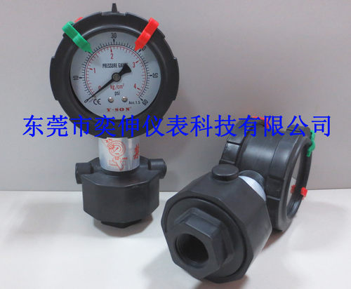 PCB设备用PP双面隔膜表,0-4KG双面隔膜压力表,耐酸碱隔膜表