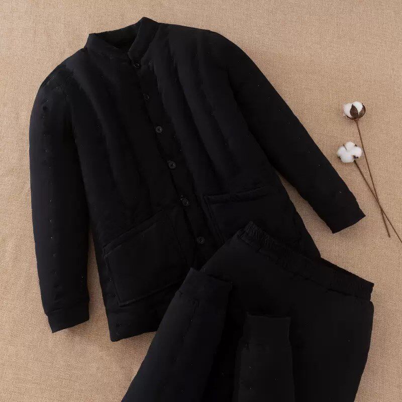 棉花手工棉衣男大人居家内胆棉袄棉裤老年人老头加厚保暖棉服冬