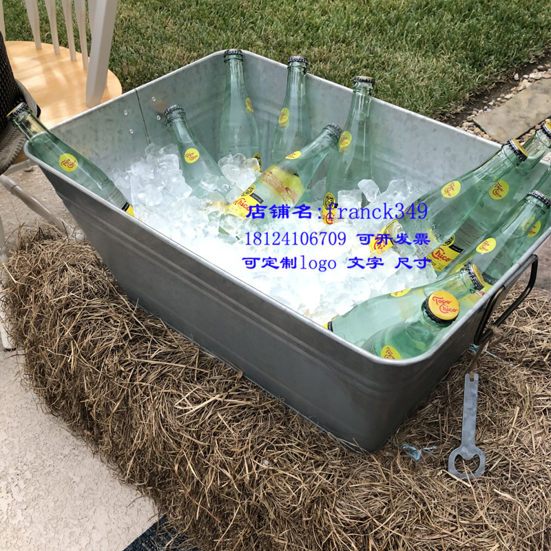 不锈钢冰桶香槟桶长方形酒吧展示筐大容量金属啤酒红酒饮料冰块桶