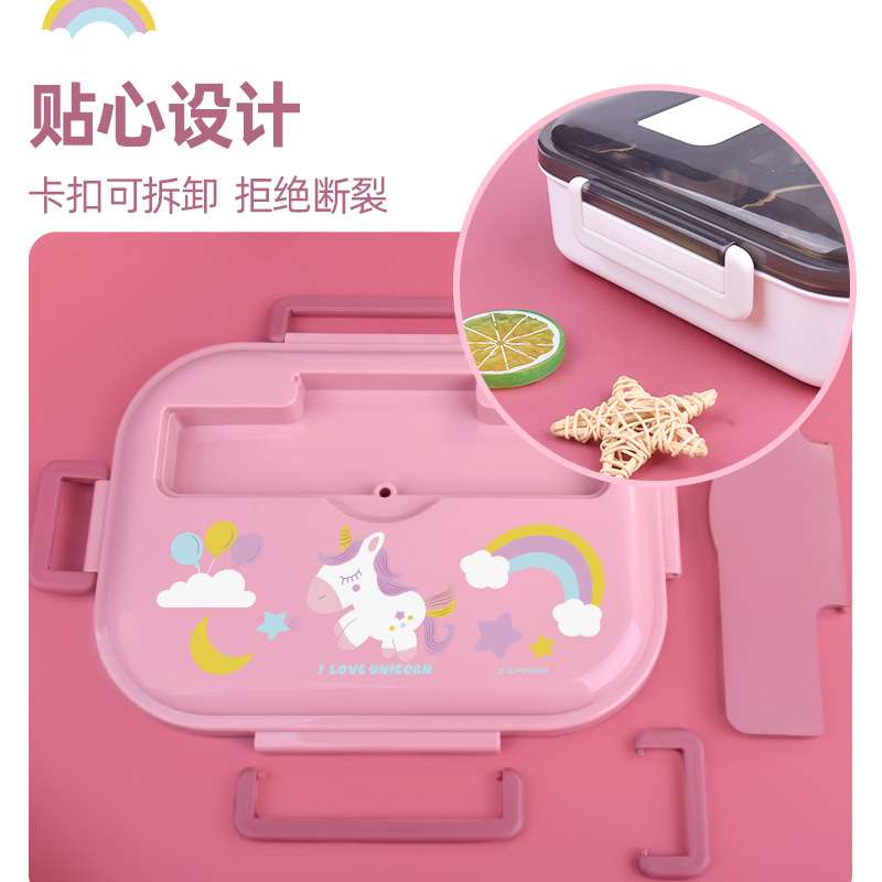 A5L316L不锈钢小学生饭盒分隔型儿童分隔防烫带饭午餐盒密封