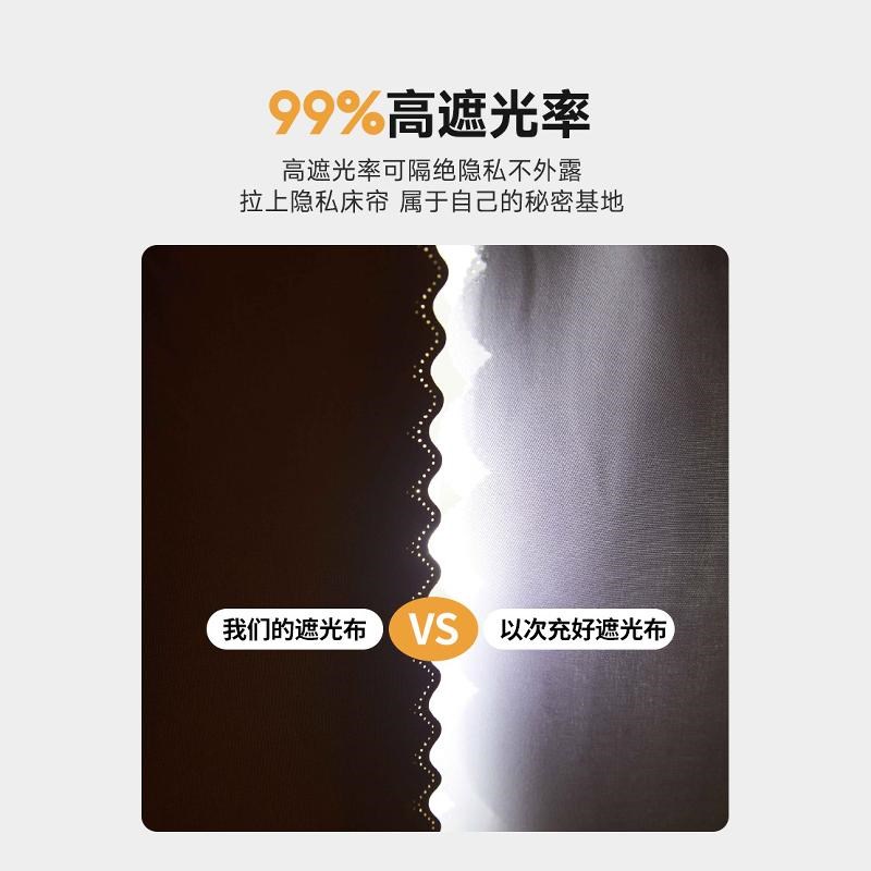 0.9*2米床帘蚊帐一体式遮光90x200单人床学生宿舍上下铺窗帘