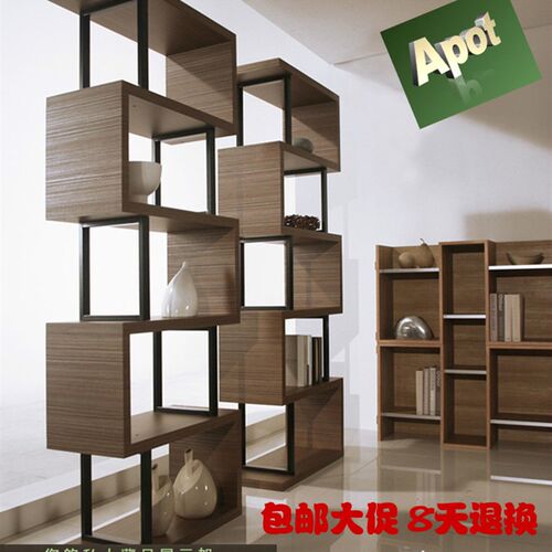 简约现代书架书柜铁艺办公室置y物架展示客厅落地隔断多层儿童收