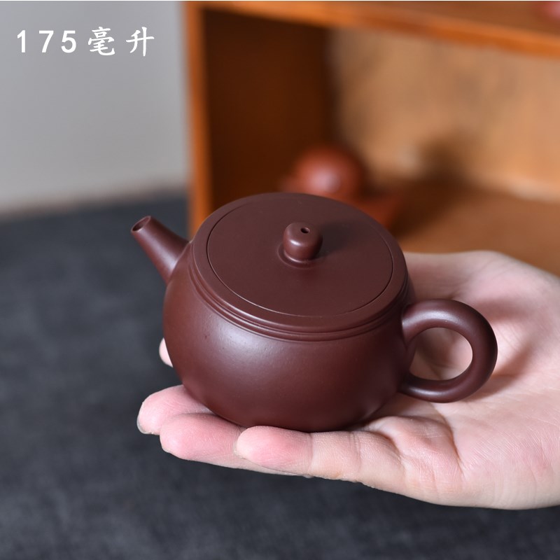宜兴纯手b工原矿紫砂壶紫泥大红袍石瓢壶泡茶壶大容量大宽口茶具