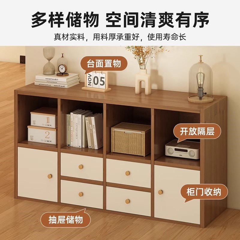 沙发后置物架实木书柜储物柜沙发床边柜隔断柜餐边柜抽屉落地书架