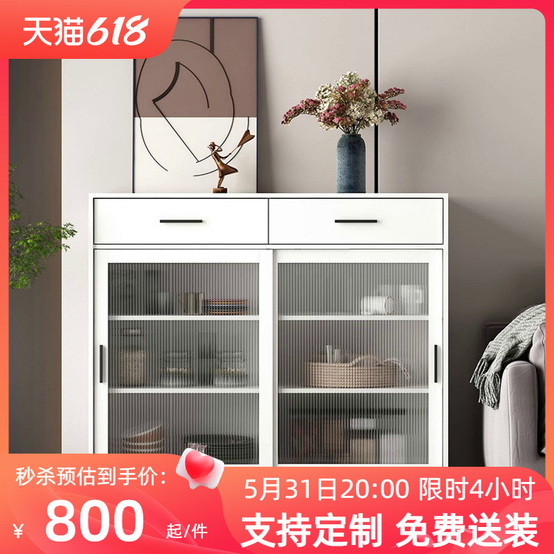 推拉门餐边柜厨房橱柜现代简约收纳柜子移门储物柜碗柜.茶水柜定