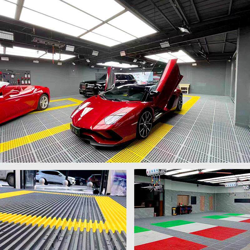 免挖槽拼接格栅 洗车房地板垫拼接地格栅 免挖沟槽塑料拼接网格栅