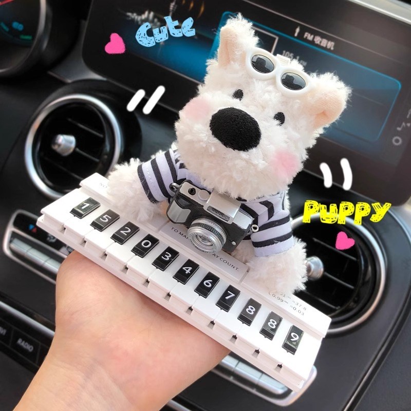 2025新款西高地小狗汽车临时停车电话号码牌车载装饰车内移车挪车