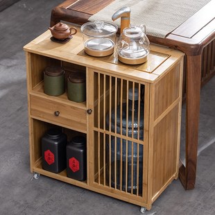 移动茶台茶桌边柜沙发边几小茶几小桌子实木客厅烧水架泡茶水柜子