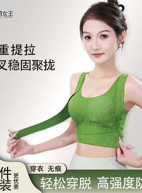 焕丽女王国风文胸聚拢大胸显小胸防下垂收副乳无痕交叉调整型内衣