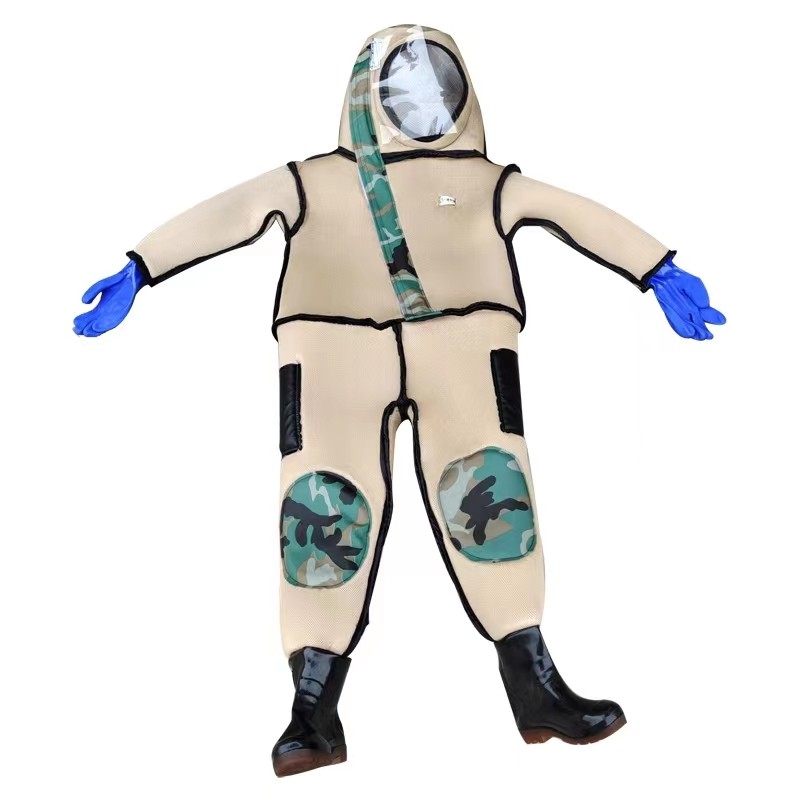 现货加厚马蜂服透气防蜂服全身连身带风扇耐磨抓胡蜂防护衣爬树防