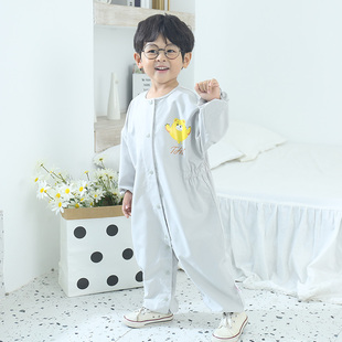 儿童连体罩衣全身防水透气婴儿吃饭爬服宝宝防脏爬行拖地护衣秋冬