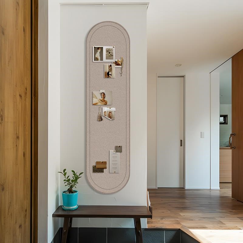 椭圆毛毡板照片墙贴免打作展示板景墙软木留言板挂便签墙板玄关客