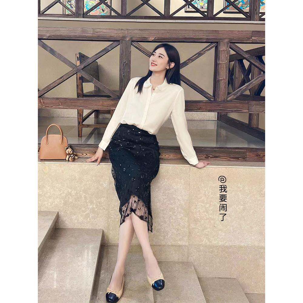 法式衬女衫年春秋新款质醋袖酸长JXQ衬衣职业通气勤