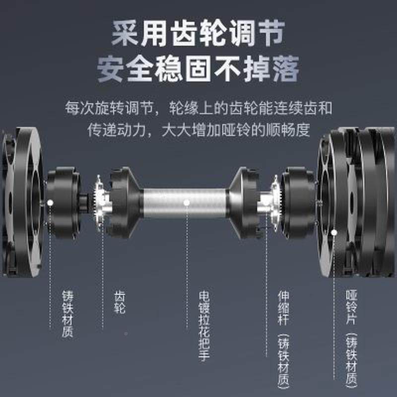 哑铃男士健身用纯T0307-1可调节大重量心漆钢烤力量训练器材套装
