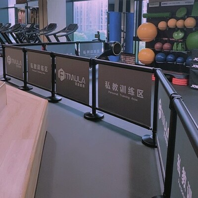 一米线栏杆隔离带围栏健身房私教区定制排队M护栏商场隔断广告围