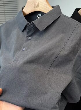 轻熟风拼接翻领polo衫男夏季韩系穿搭高级感休闲t恤潮牌男生短袖