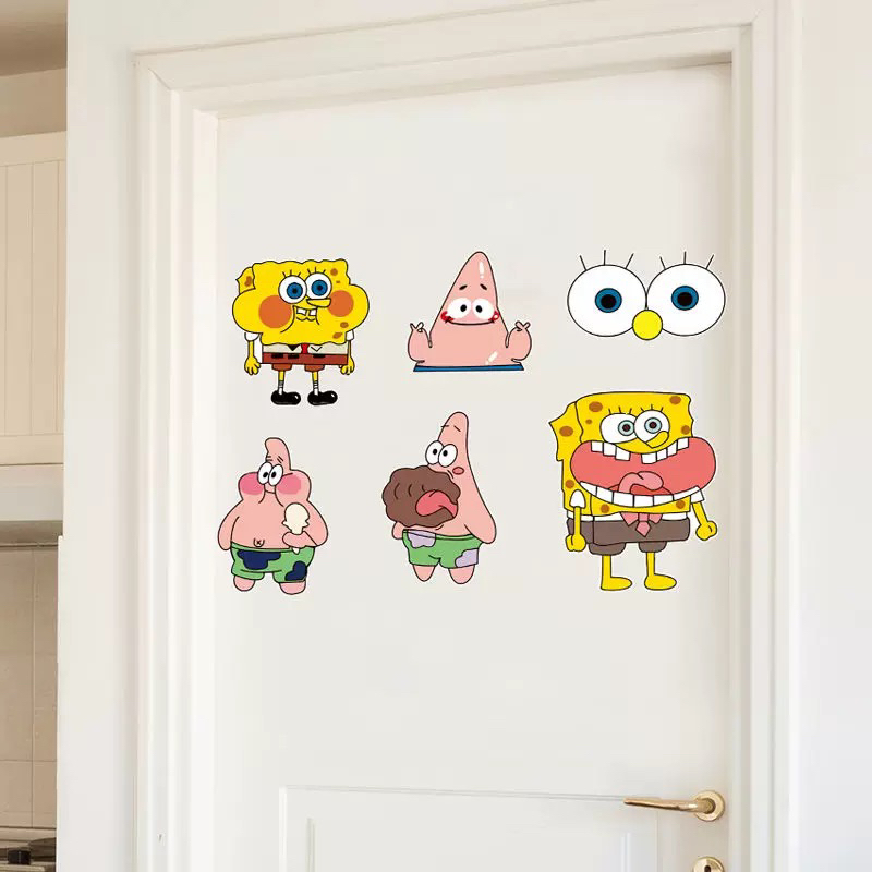 海绵宝可爱卡通贴纸柜子房