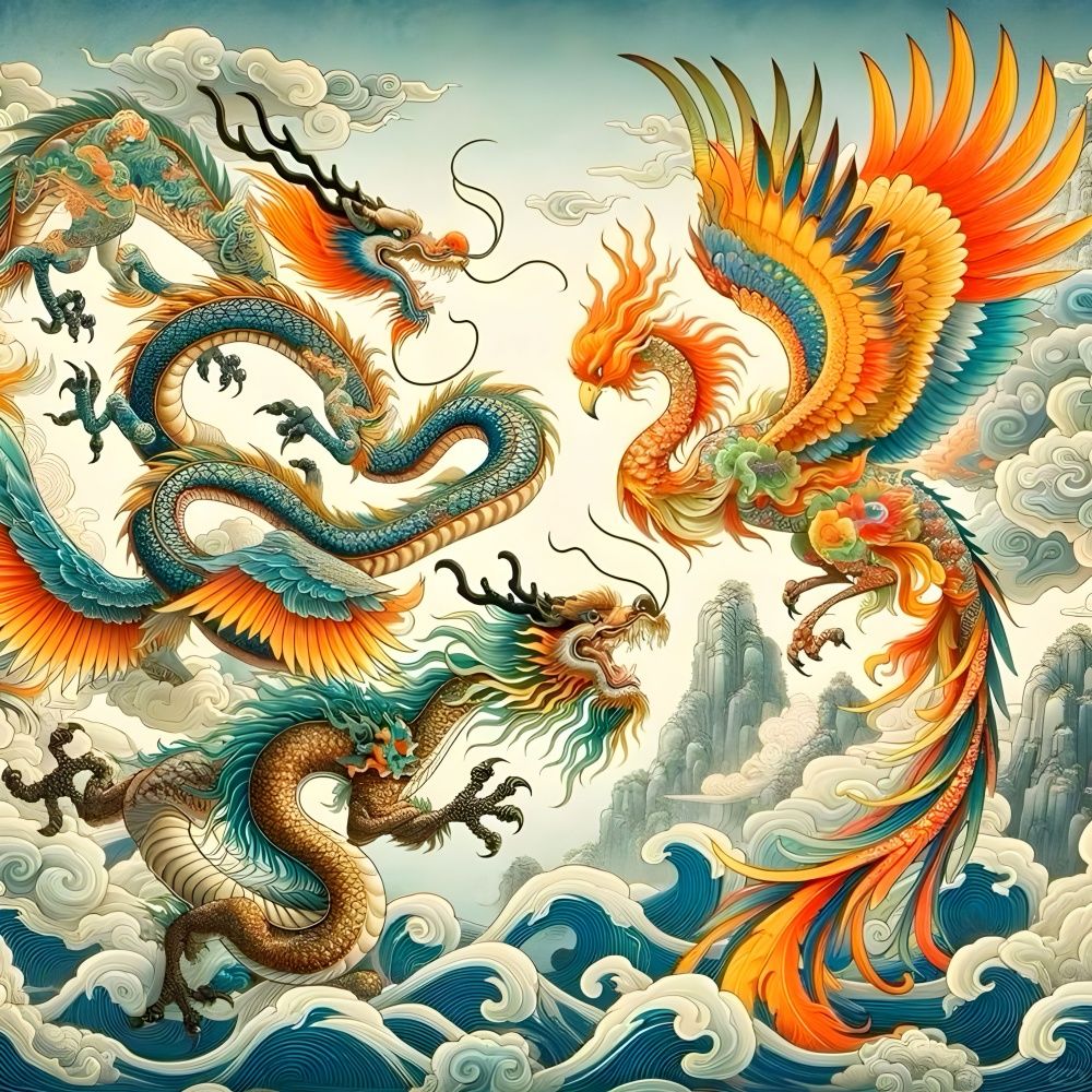 华夏龙图腾飞在天贴纸室内