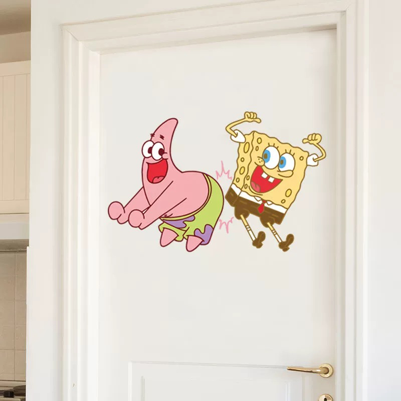 卡通贴画门海绵宝装饰纸房