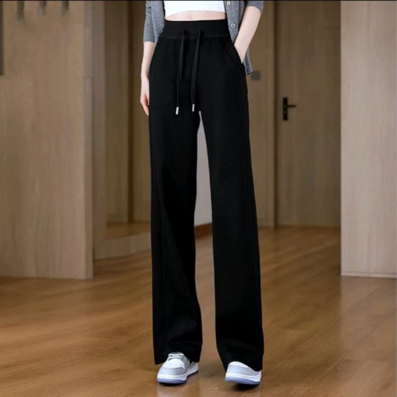 休闲直筒运动裤香蕉阔腿裤女2024