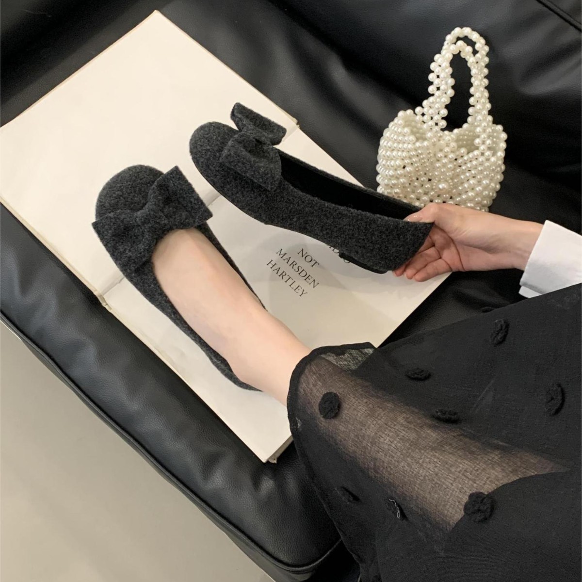 复古结平底棉鞋女2025新款冬季