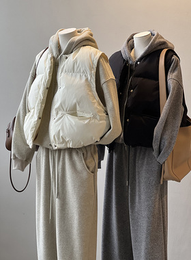 圆领短款棉马甲女 秋冬百搭宽松外搭时尚坎肩马甲棉服82157