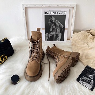 小个子马丁靴女款英伦风2025年新款春秋冬季百搭厚底高级感小短靴