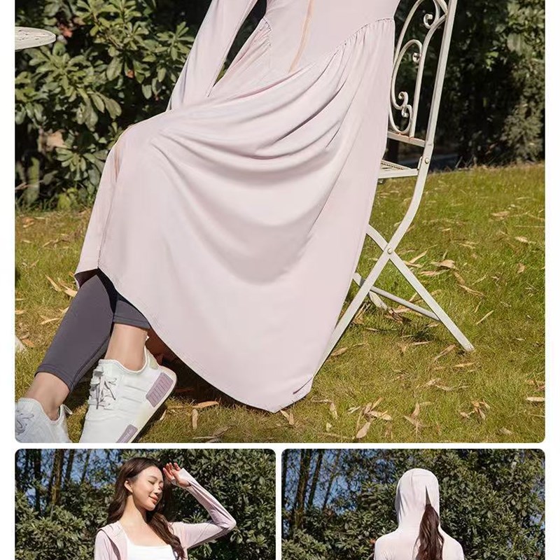 夏季防晒衣女202m5新款冰丝轻薄透气防紫外线加长款防晒裙修身外