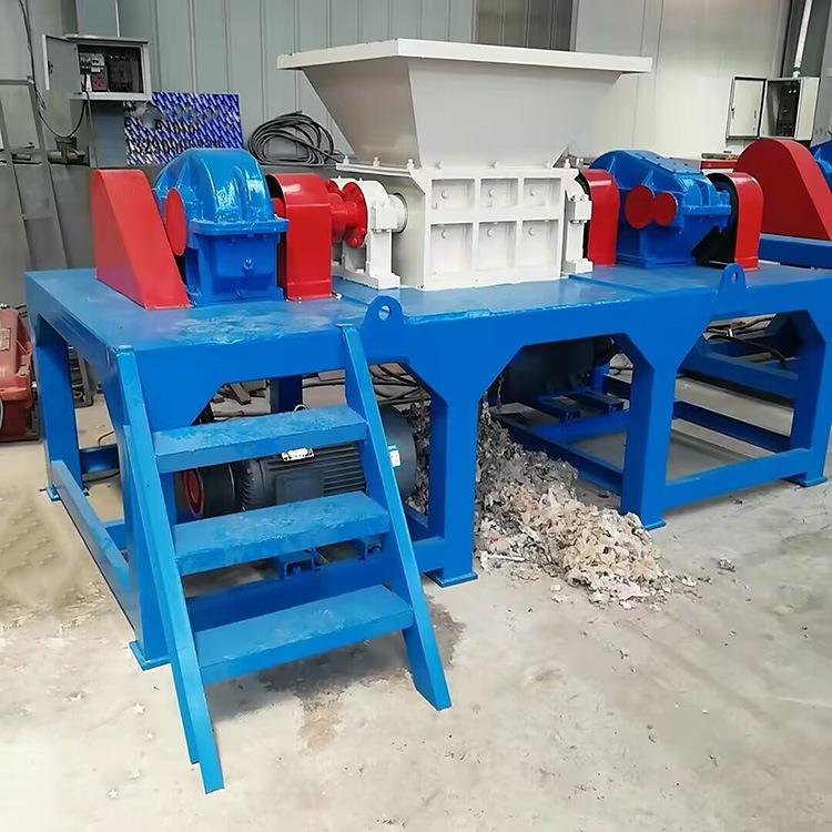 pe纸管各类管件400型辫子绳（料）撕碎机小型铁皮管破碎设备