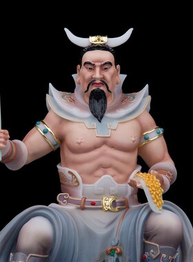 神农大帝神像三皇炎帝神农氏五谷神农像朱襄汉白玉家用桌面摆件