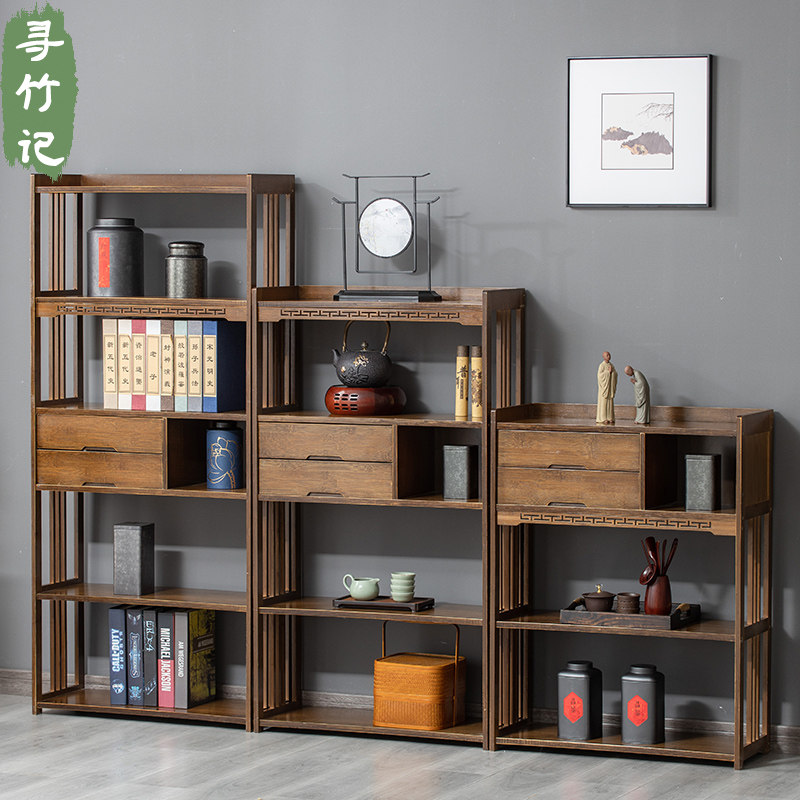 茶叶柜茶架子置物架客厅实木边柜茶具收纳展示柜博U古架简约小书