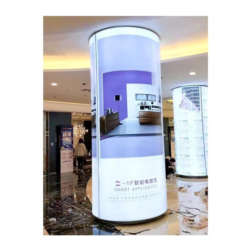 包柱卡布灯箱折弯折圆弧形灯箱高铁机场柱子软膜灯箱型材圆柱灯箱