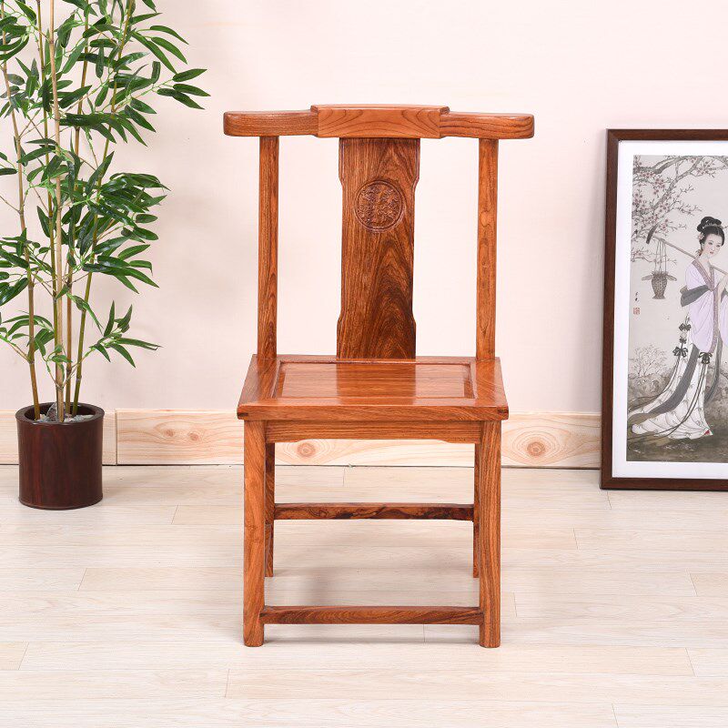花梨木餐椅 红木餐桌餐厅椅子家用 仿古中式实木休闲靠背茶桌茶椅
