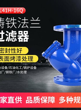 GL41H-16铸铁法兰过滤器 Y型过滤器阀DN25 40 50 80 100 150 200