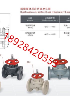 DN200 DN250化工塑料法兰隔膜阀RPP UPVC PVDF污水化工气体隔膜阀