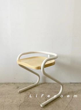 Lifepoem中古彩色奶油餐椅小户型韩国咖啡厅摄影基地无扶手吧椅