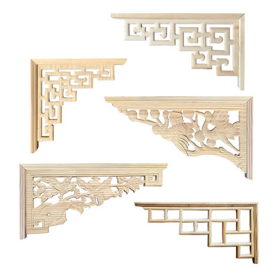 适用定制各种东阳木雕枪角门楣背景墙吊顶角花垭口梁托实木厂家直