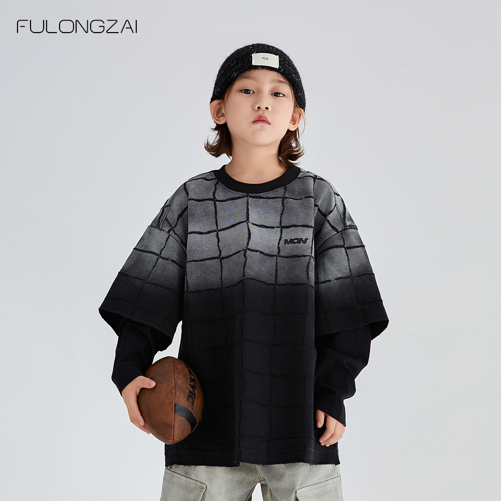 FULONGZAI亲子童装2025秋冬季男女童新款中大童宽松儿童休闲卫衣