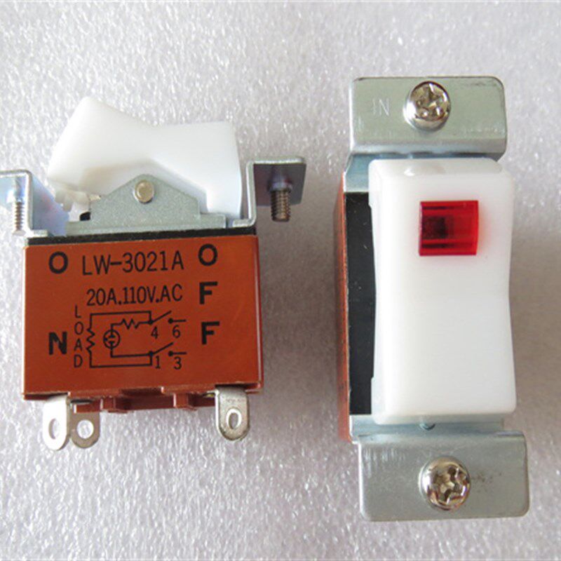 LW-3021A进口日本NKK日开船型开关4脚2档带灯摇臂翘板电源开关20A
