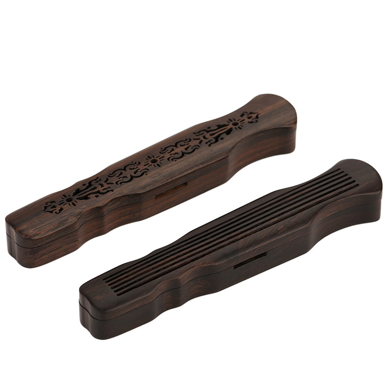 雅轩斋红木古琴香盒黑檀实木质卧香炉檀香炉线香炉线香盒小号套装