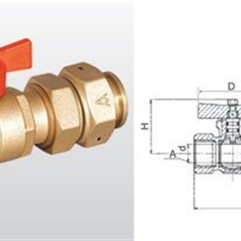 正品埃美柯210黄铜开关手柄带活接水表专用球阀DN15(4分)专卖店