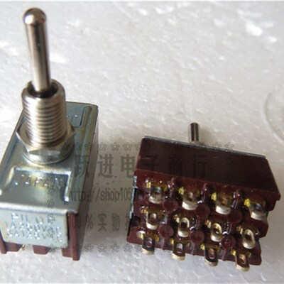 进口日本PILOT 3403钮子开关 1A250V 3A125V 12脚3档摇头电源开关
