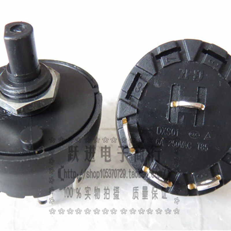 10MM ZHJ DXS01 3档4档8档档位旋转开关 6A250V转动波段电源开关
