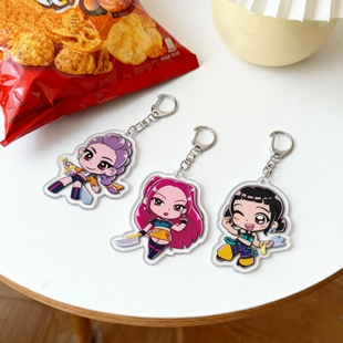 KPOP猎魔女团亚克力钥匙扣套盒 K-POP卡通动漫人物周边亚克力钥匙扣挂 kpop demon hunters贴纸跨境专供