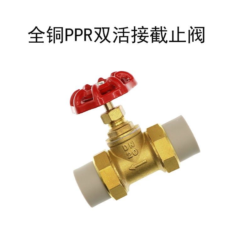 4分6分20PPR铜截止阀 PPR阀门双头活接铜球截止阀门PPR水管管件pe